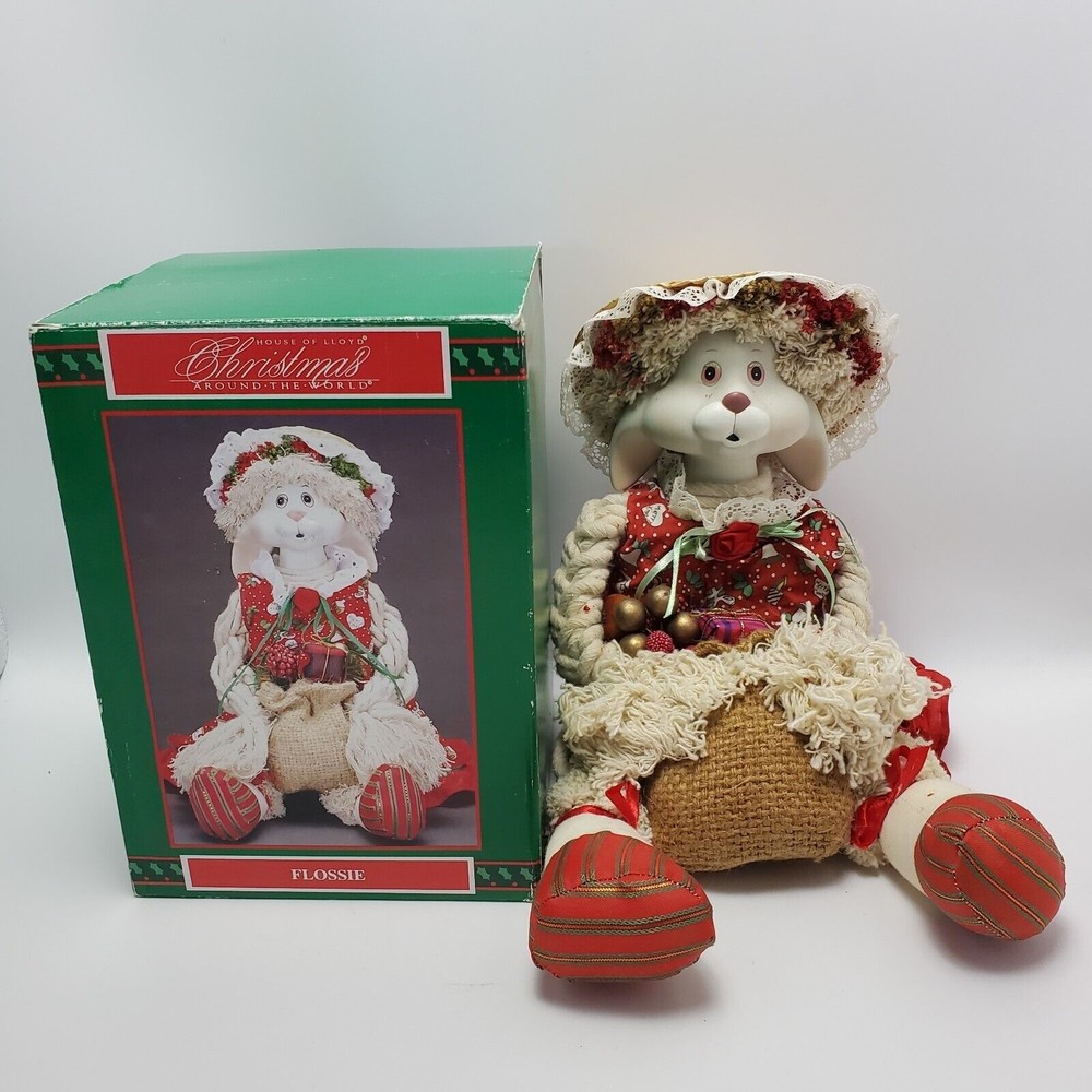 House Of Lloyd Christmas Around The World Flossie  Porcelain Head Rabbit Wit Box